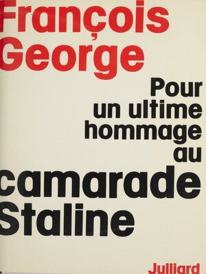 cover image of Pour un ultime hommage au camarade Staline